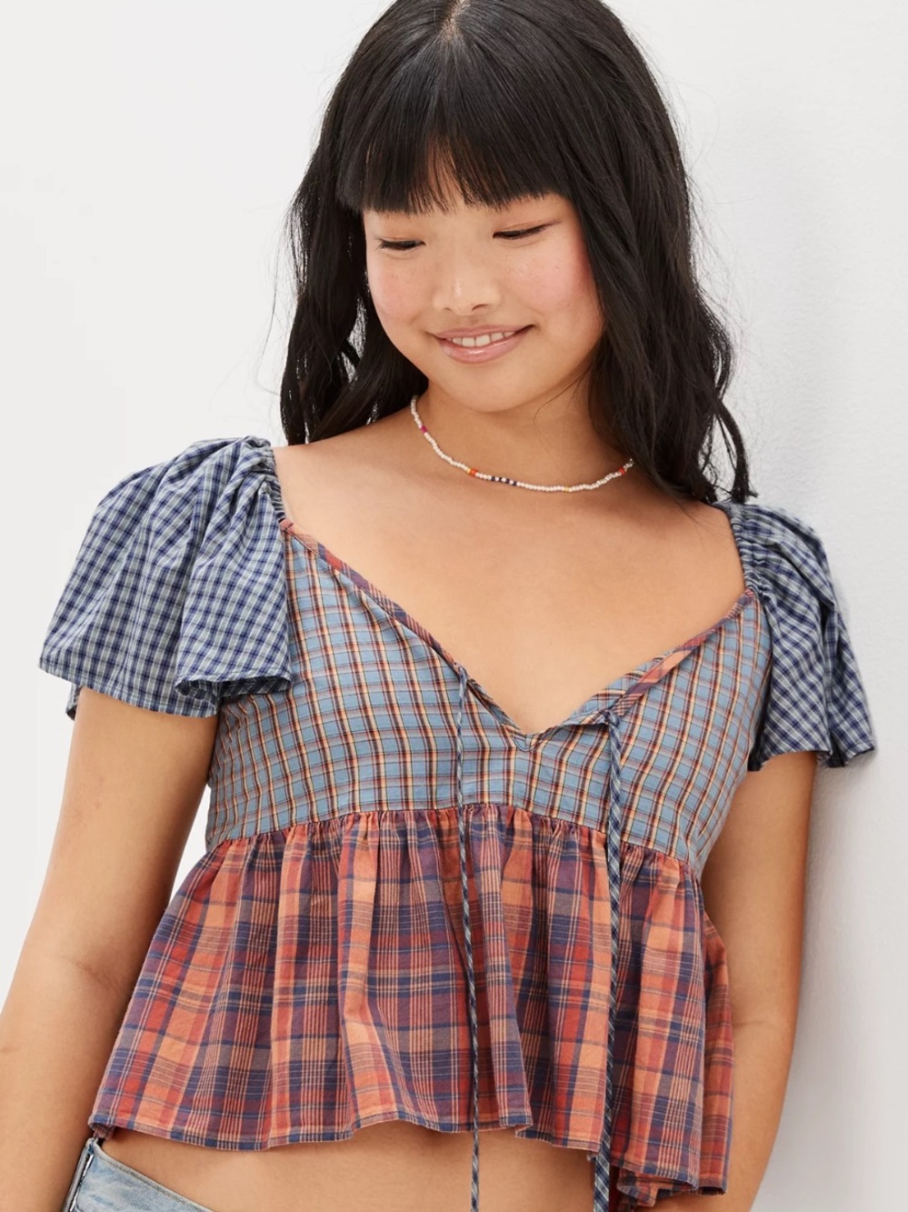 AE V-Neck Babydoll Blouse S